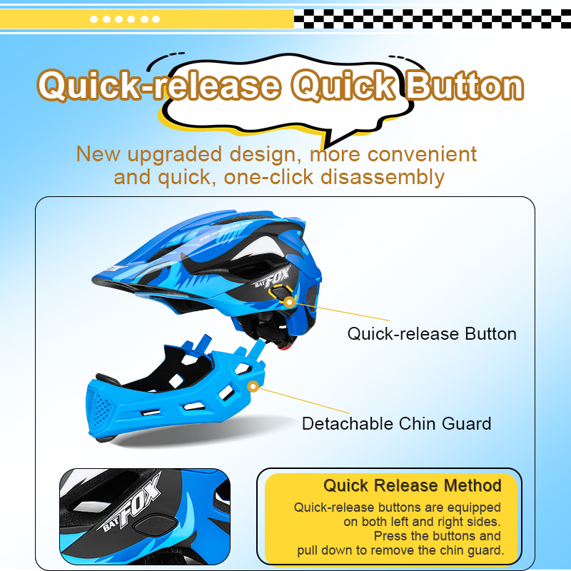 BATFOX Kids Full Face Bike Hel - Mountain Biking Helmet Kids ulasan dan harga