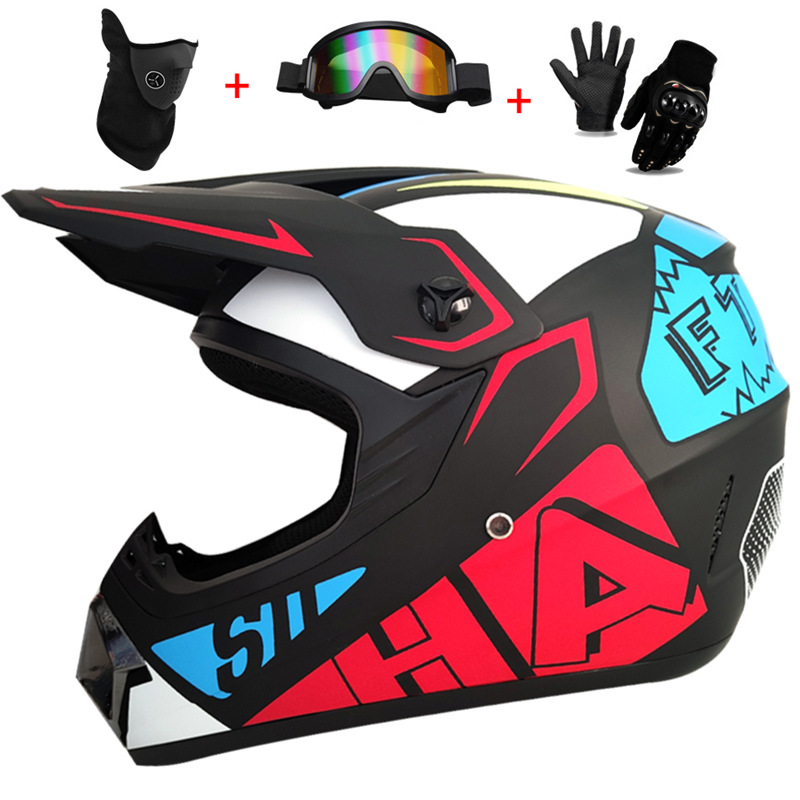3Pcs Kids Off-Road Full Helmet - Mountain Biking Helmet Kids ulasan dan harga